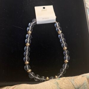 Gold and Clear Beaded Necklace